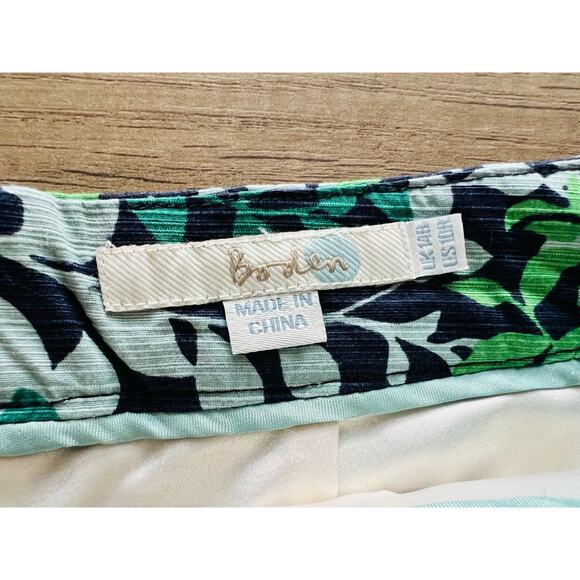 Boden Classic Pencil Skirt Green Navy Botanical Lattice US 10R UK 14R Straight - Picture 2 of 6